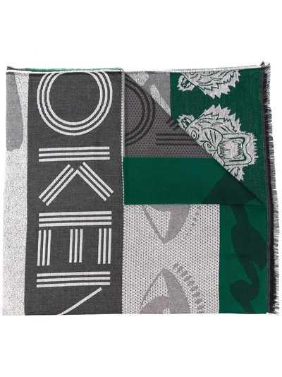 Kenzo Intarsia Tiger Scarf - Green