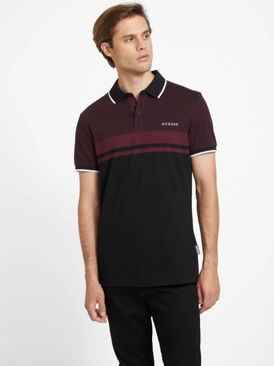 Guess Factory Eco Kai Color-block Polo Shirt In Red
