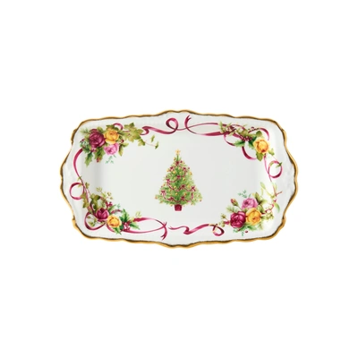 Royal Albert Old Country Roses Christmas Tree Boxed Sandwich Tray, 11.6in