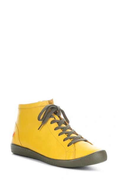 Softinos By Fly London Ibbi Lace-up Trainer In Ochre/ Army
