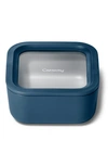Caraway 4.4-cup Glass Food Storage Container In Navy