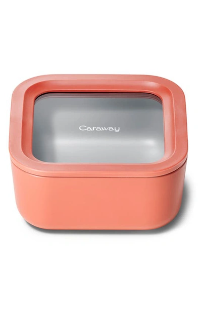 Caraway 4.4-cup Glass Food Storage Container In Perracotta