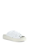 Bos. & Co. Rised Strappy Slide Sandal In White Leader