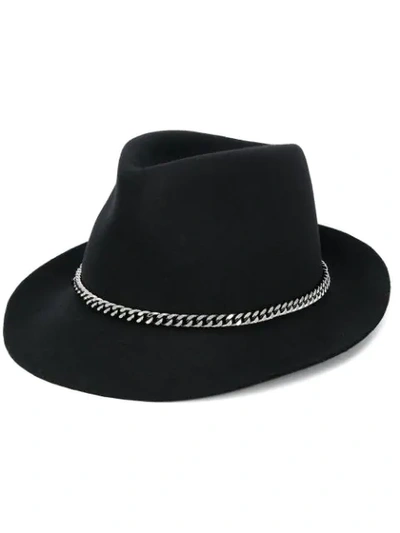 Stella Mccartney Wool Chain Hat In Black