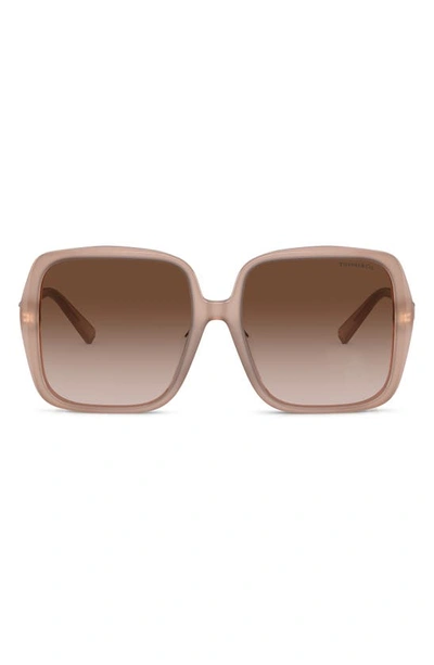 Tiffany & Co 58mm Gradient Square Sunglasses In Opal Pink