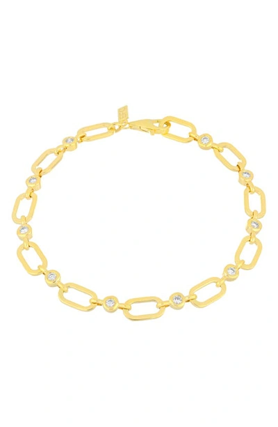 Ef Collection Bezel Diamond Station Bracelet In 14k Yellow Gold