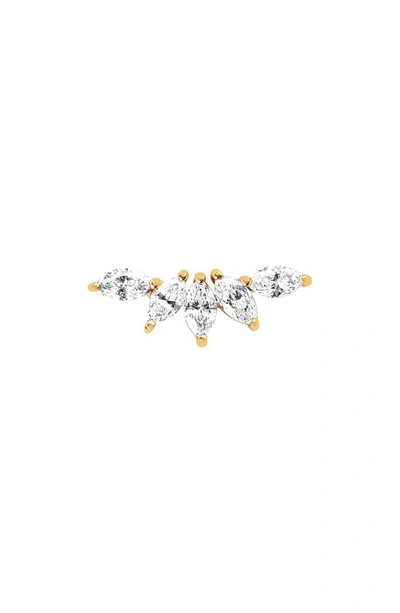 Ef Collection Marquise Diamond Fan Stud Earrings In 14k Yellow Gold