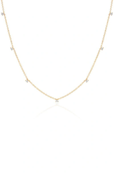 Ef Collection Prong Set Diamond Necklace In Gold