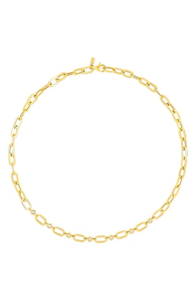 Ef Collection Bezel Diamond Station Necklace In 14k Yellow Gold