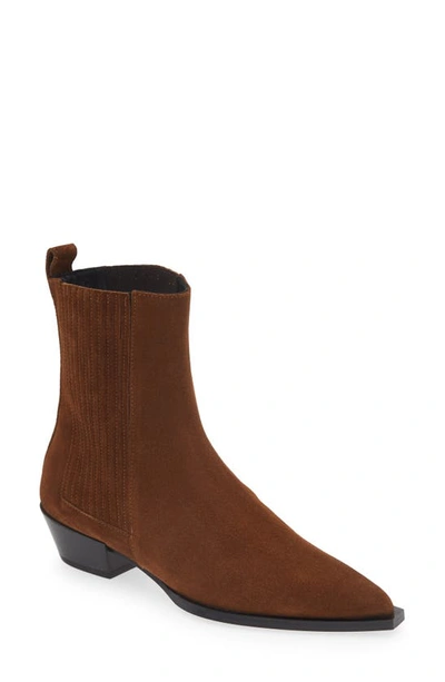 Aeyde Belinda Pointed Toe Chelsea Boot In Brown