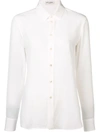 Saint Laurent Classic Collar Silk Shirt In White