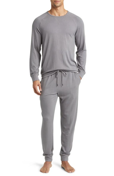 Daniel Buchler Stretch Viscose Pyjama Joggers In Grey