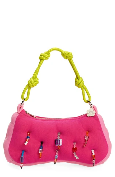 Marshall Columbia X Swarovski Crystal Tassel Plush Shoulder Bag In Watermelon