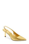 Jeffrey Campbell Gambol Slingback Pointed Toe Pump In Gold