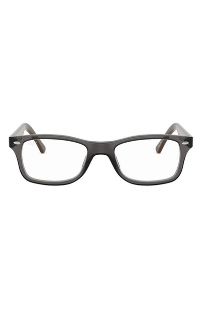 Ray Ban 53mm Square Optical Glasses In Black Grey