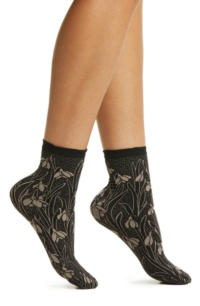 Oroblu I Love First Class Quarter Socks In Flowers