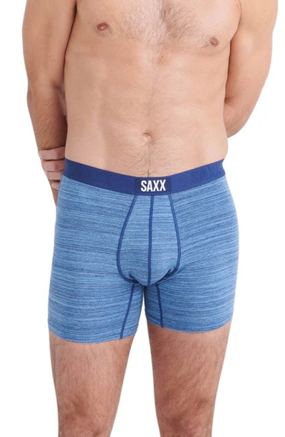 Saxx Vibe Supersoft 2-pack Slim Fit Boxer Briefs In Spacedye Heather/ Navy