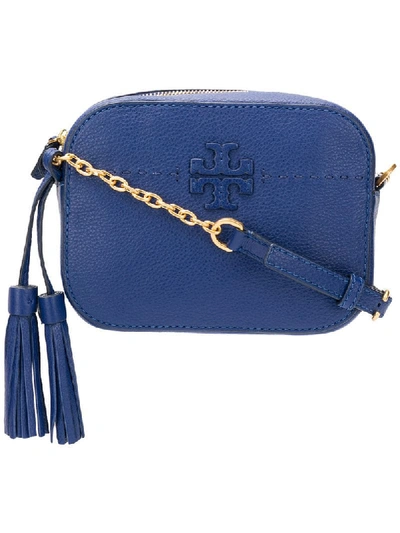 Tory Burch Mcgraw Leather Camera Bag - Purple In Blue