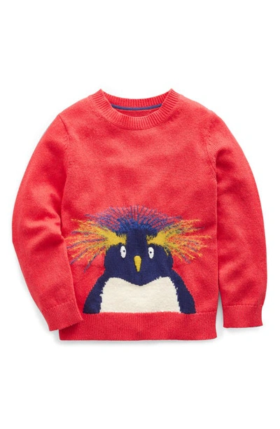 Mini Boden Kids' Fun Cotton & Wool Blend Sweater In Jam Red
