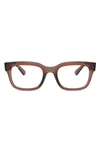 Ray Ban Chad 54mm Rectangular Optical Glasses In Transparent Brown