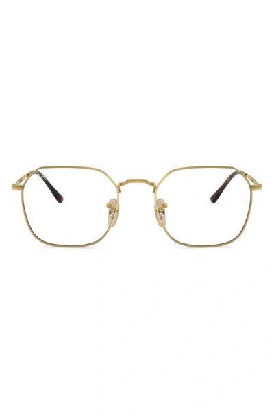 Ray Ban Jim 53mm Irregular Optical Glasses In Gold Flash