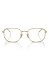 Ray Ban 53mm Irregular Optical Glasses In Gold Flash