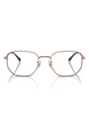 Ray Ban 53mm Irregular Optical Glasses In Rose Gold