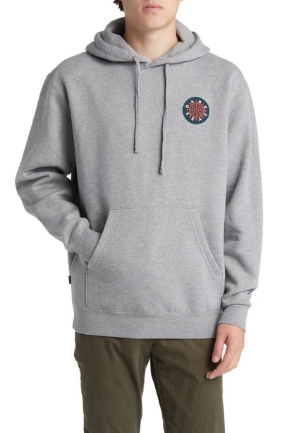 Dark Seas Pooley Logo Patch Fleece Hoodie In Gunmetal Heather