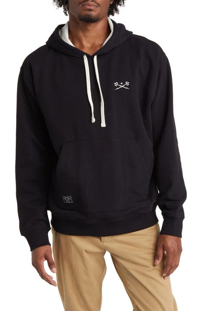 Dark Seas Banks Cotton Fleece Hoodie In Black