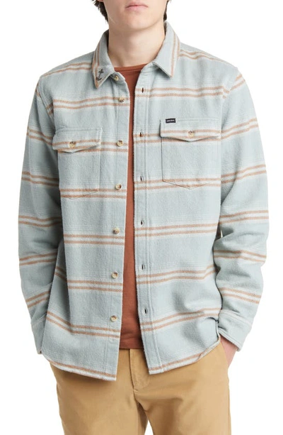 Dark Seas Coffman Stripe Cotton Button-up Shirt In Smoke