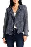 Nic + Zoe Fringe Mix Jacket In Indigo Multi