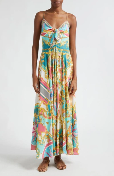 Camilla Sail Away With Me Print Silk Maxi Dress In Multi