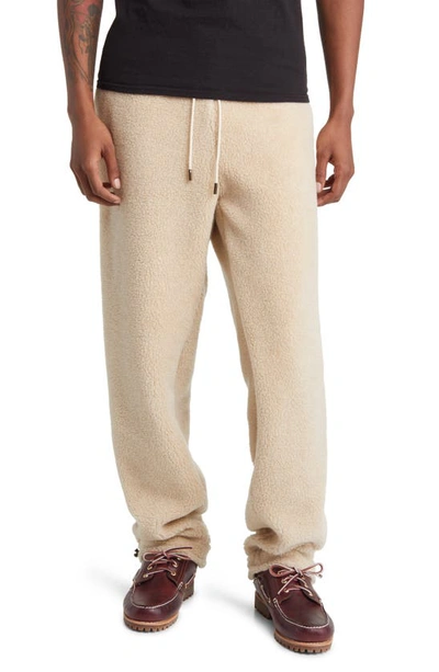 One Of These Days X Woolrich Faux Shearling Sweatpants In Cream