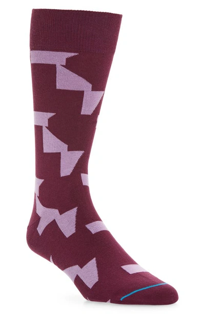 Paul Smith Dorain Geometric Dress Socks In Dark Violet