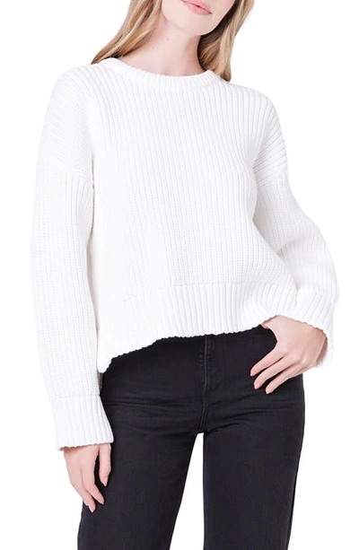 English Factory Oversize Rib Jumper In White