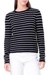 English Factory Stripe Crewneck Sweater In Black/ White