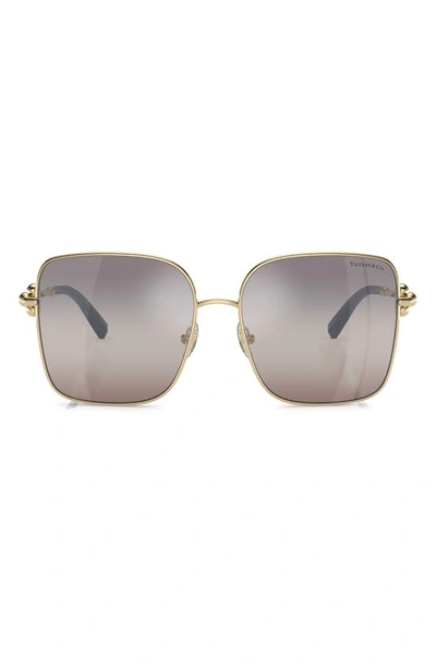 Tiffany & Co 58mm Gradient Square Sunglasses In Pale Gold