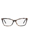 Dolce & Gabbana 56mm Rectangular Optical Glasses In Black Gold