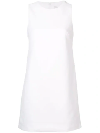 Tibi Back Cutout Sleeveless Crepe Dress In White