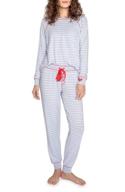 Pj Salvage Stripe Peachy Pajamas In Blue