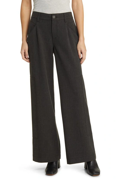 Wit & Wisdom 'ab'solution High Waist Wide Leg Carpenter Pants In Charcoal
