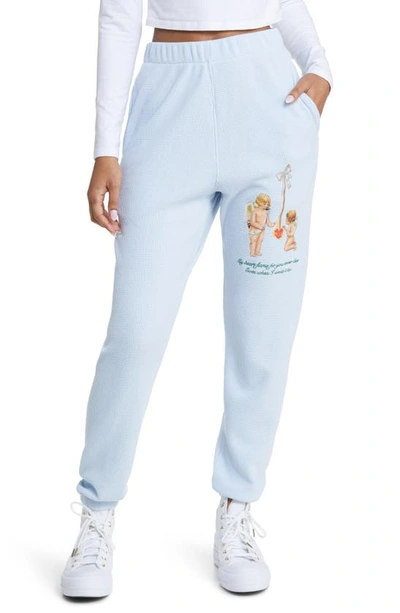 Boys Lie Kindling Thermal Graphic Joggers In Baby Blue