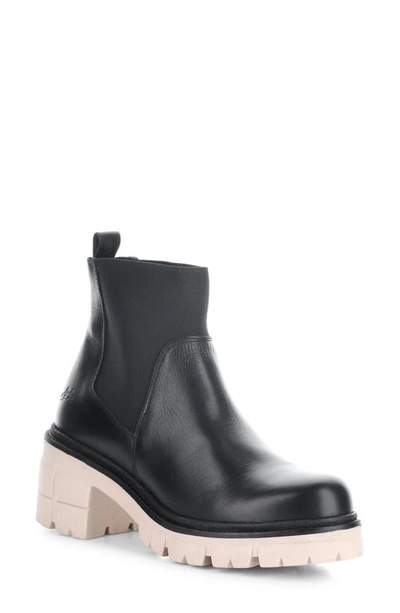 Bos. & Co. Bianc Lug Sole Chelsea Boot In Black/ Pink Feel/ Elastic