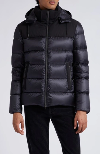 Herno Ultralight Nylon & Wool Down Puffer Jacket In Black