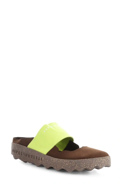 Asportuguesas By Fly London Cana Slide Sandal In 000 Brown On Micro S