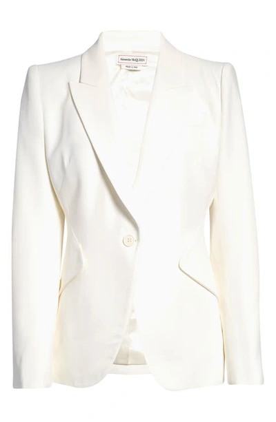 Alexander Mcqueen Leaf Crepe Jacket In White