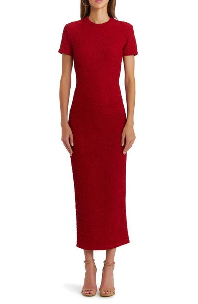 Amanda Uprichard Rosaria Textured Body-con Dress In Wine