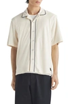 Rag & Bone Avery Terry Cloth Camp Shirt In White