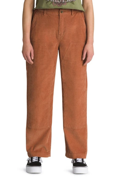 Vans High Road Ground Work Corduroy Wide Leg Carpenter Pants In Mocha Bisque