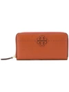 Tory Burch Mcgraw Zip Continental Wallet In Brown